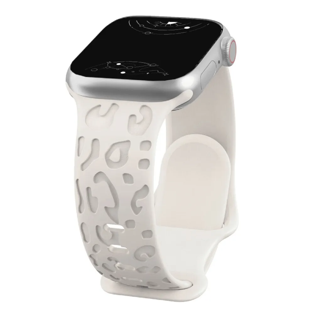 Metior Silicone Band With Engraved Leopard Pattern