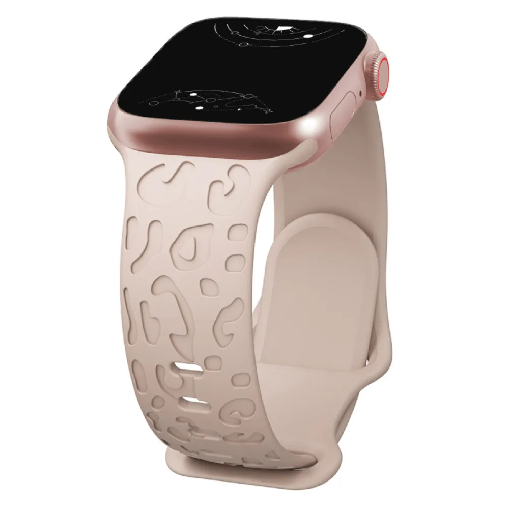 Metior Silicone Band With Engraved Leopard Pattern