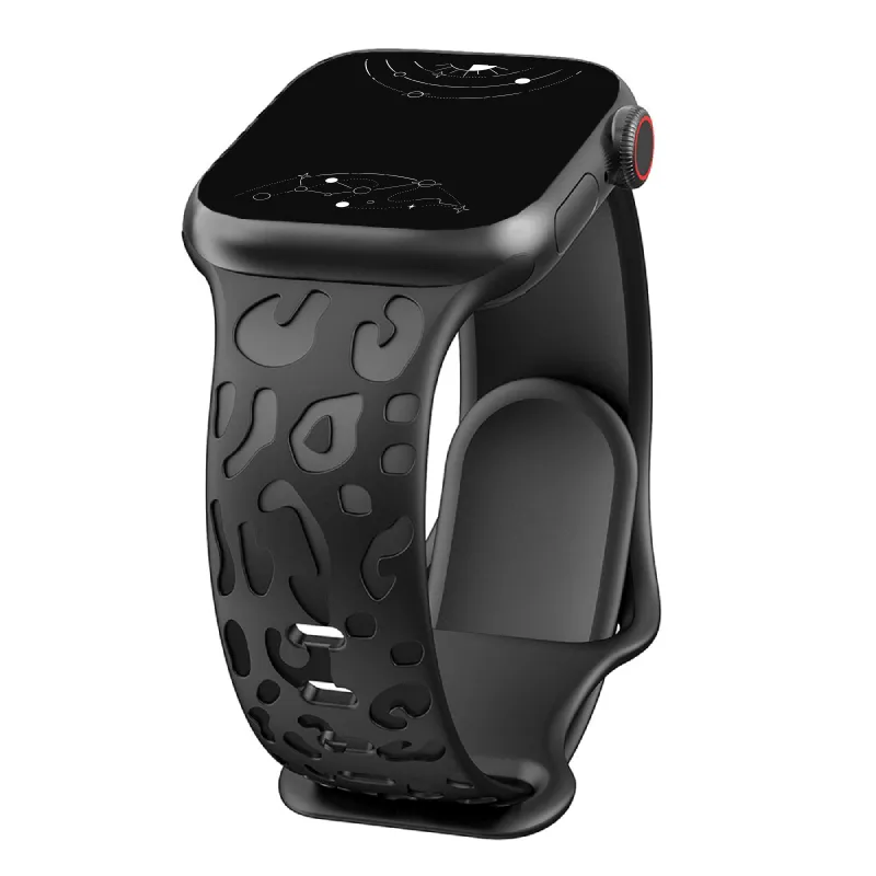 Metior Silicone Band With Engraved Leopard Pattern