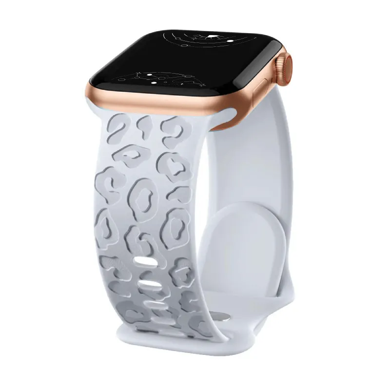 Metior Silicone Band With Engraved Leopard Pattern