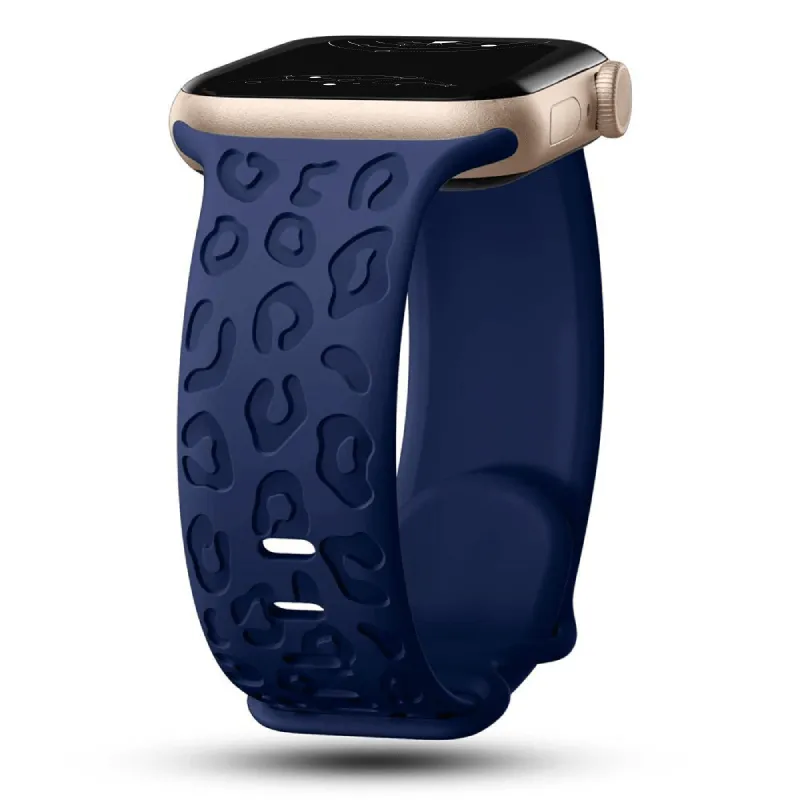 Metior Silicone Band With Engraved Leopard Pattern