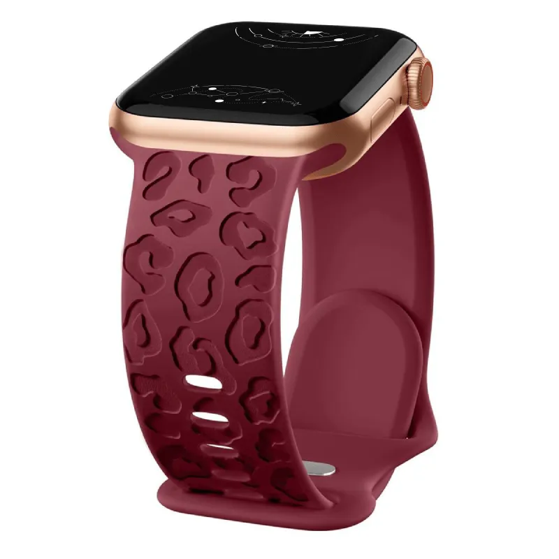Metior Silicone Band With Engraved Leopard Pattern