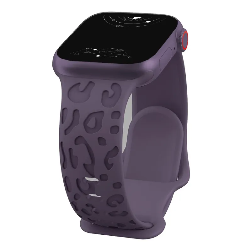 Metior Silicone Band With Engraved Leopard Pattern