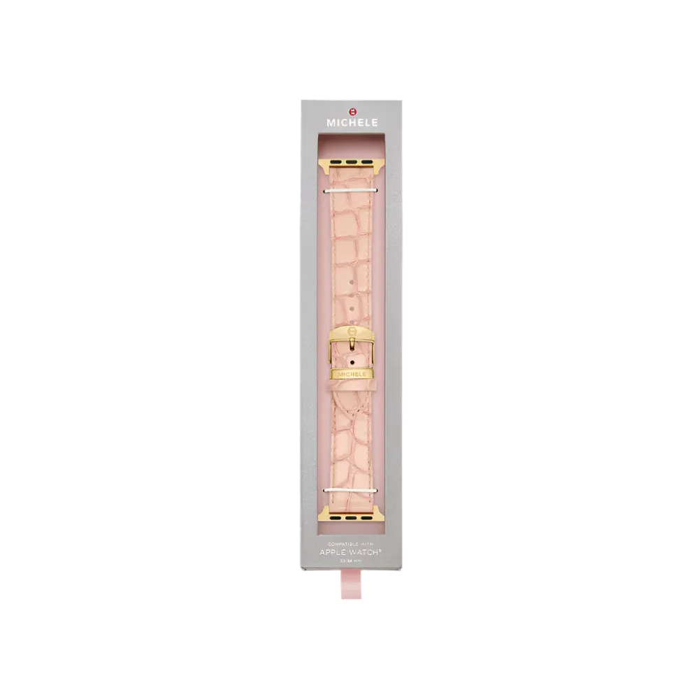 Michele 38/40/41/42mm and 42/44/45/46/49mm Ballet Pink Leather Bracelet Band for Apple Watch®