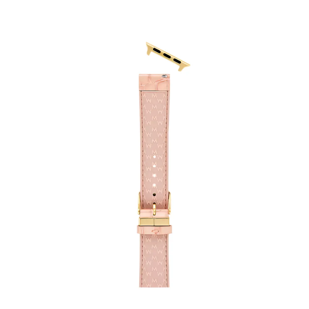 Michele 38/40/41/42mm and 42/44/45/46/49mm Ballet Pink Leather Bracelet Band for Apple Watch®