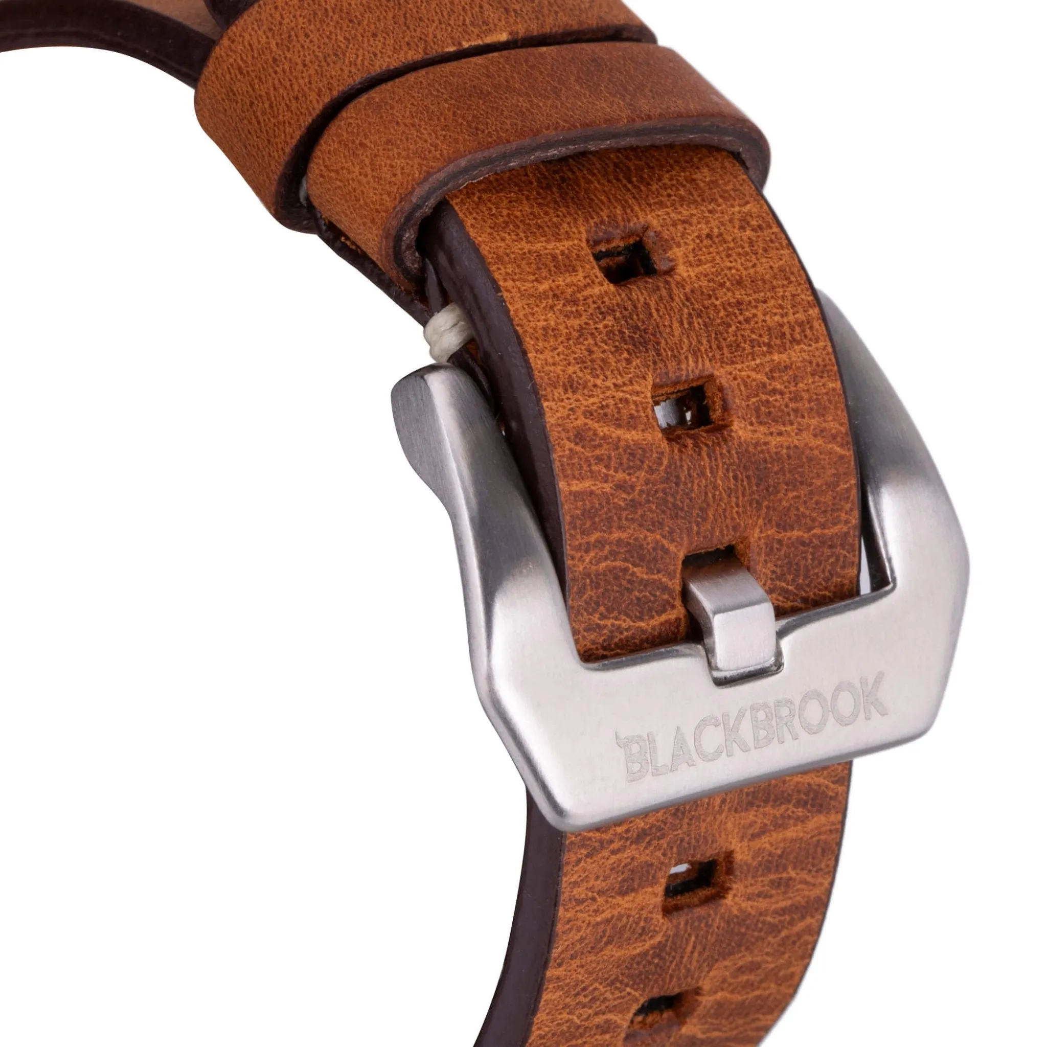 Modern Newport Band for Apple Watch Ultra 49mm, Golden Brown, Silver Hardware