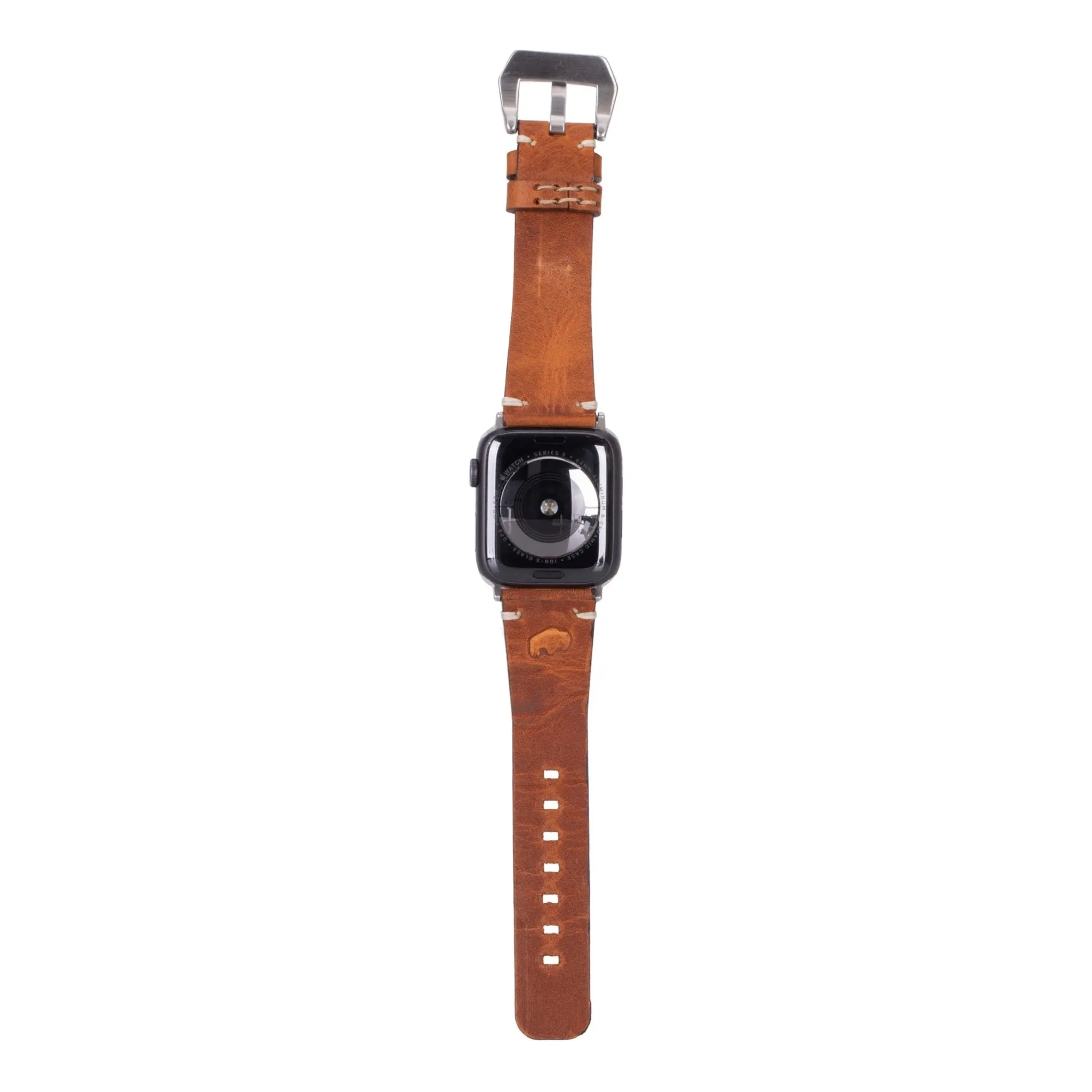 Modern Newport Band for Apple Watch Ultra 49mm, Golden Brown, Silver Hardware