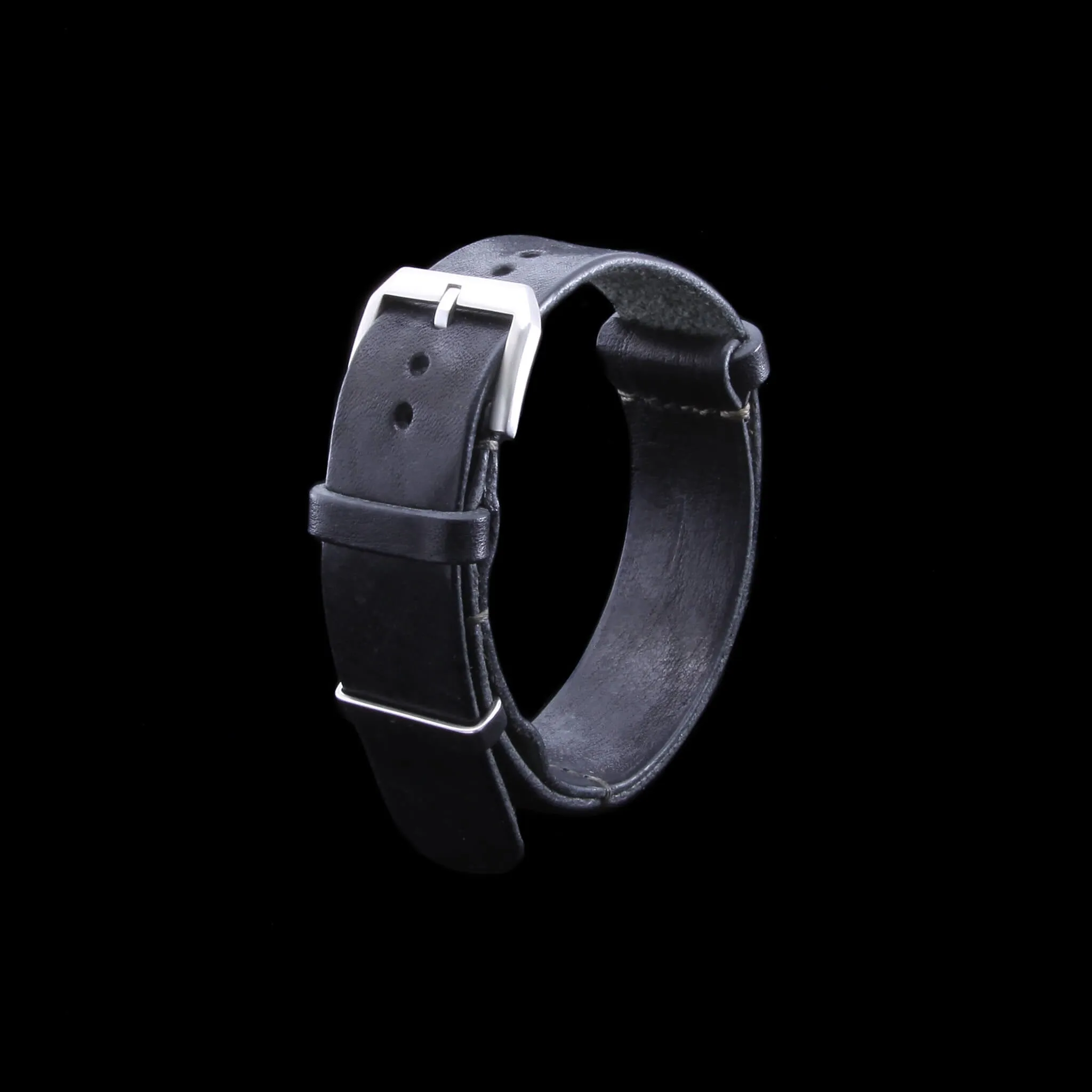NAT2 Leather Watch Strap, Vintage Nero | Stylish