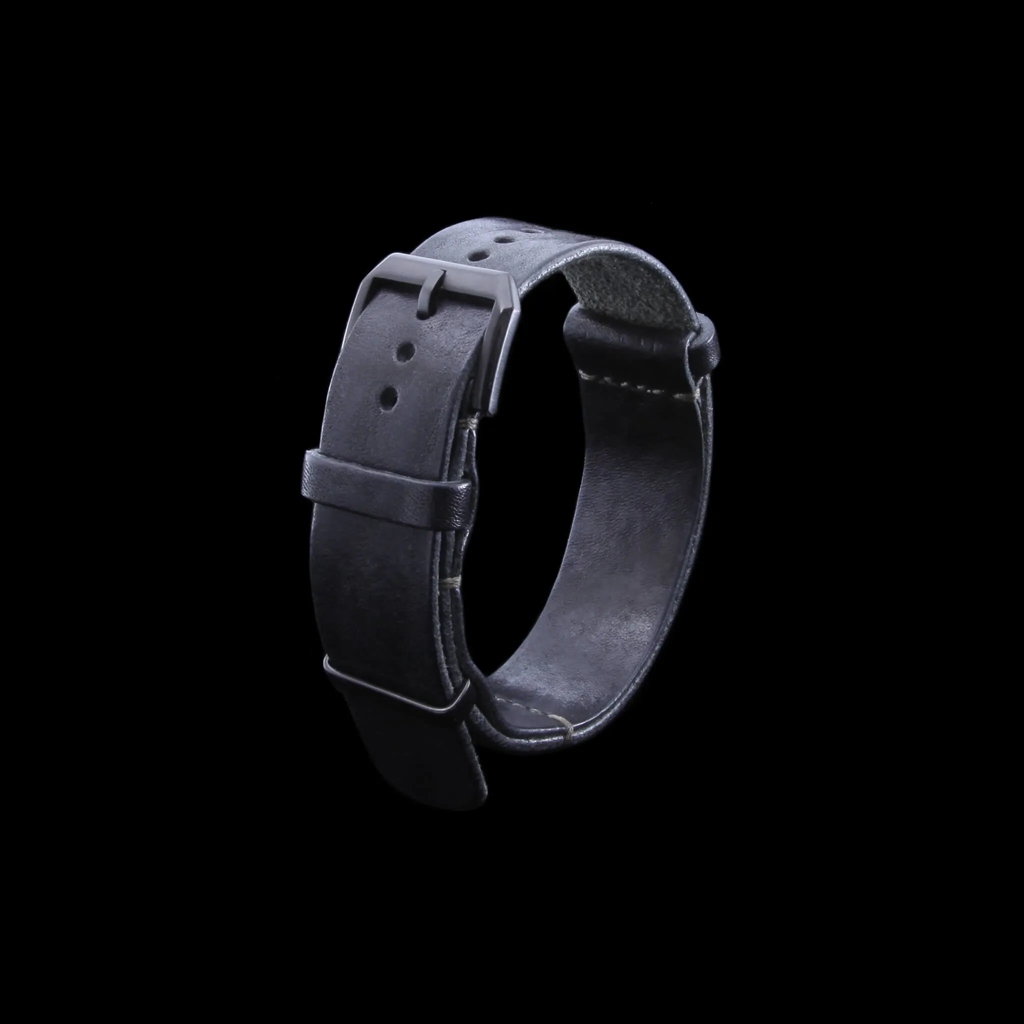 NAT2 Leather Watch Strap, Vintage Nero | Stylish