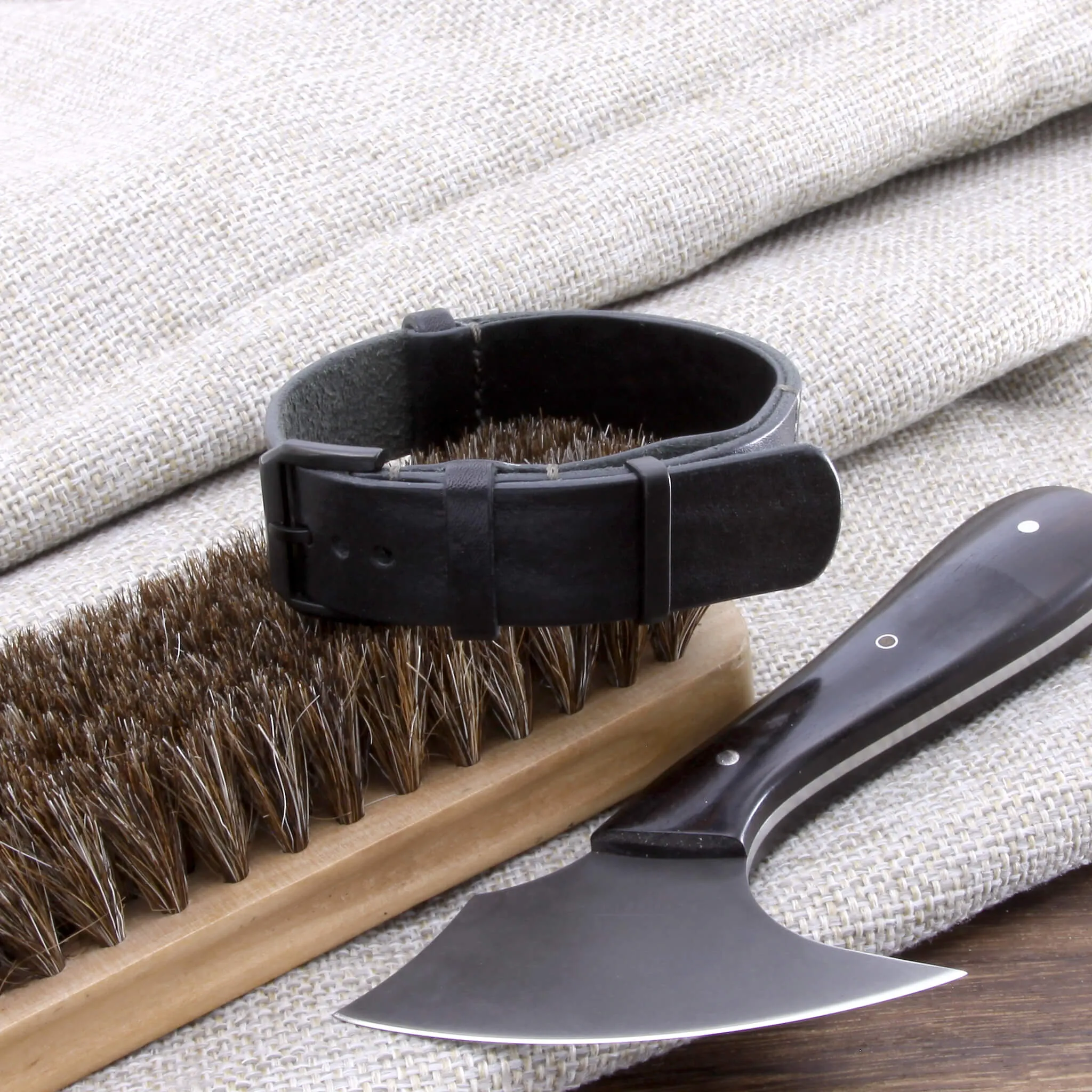 NAT2 Leather Watch Strap, Vintage Nero | Stylish