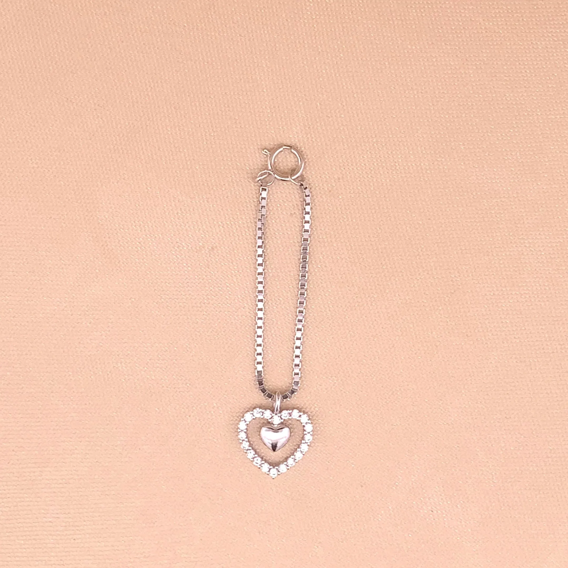 Nested Heart Watch Charm (Pure Silver)