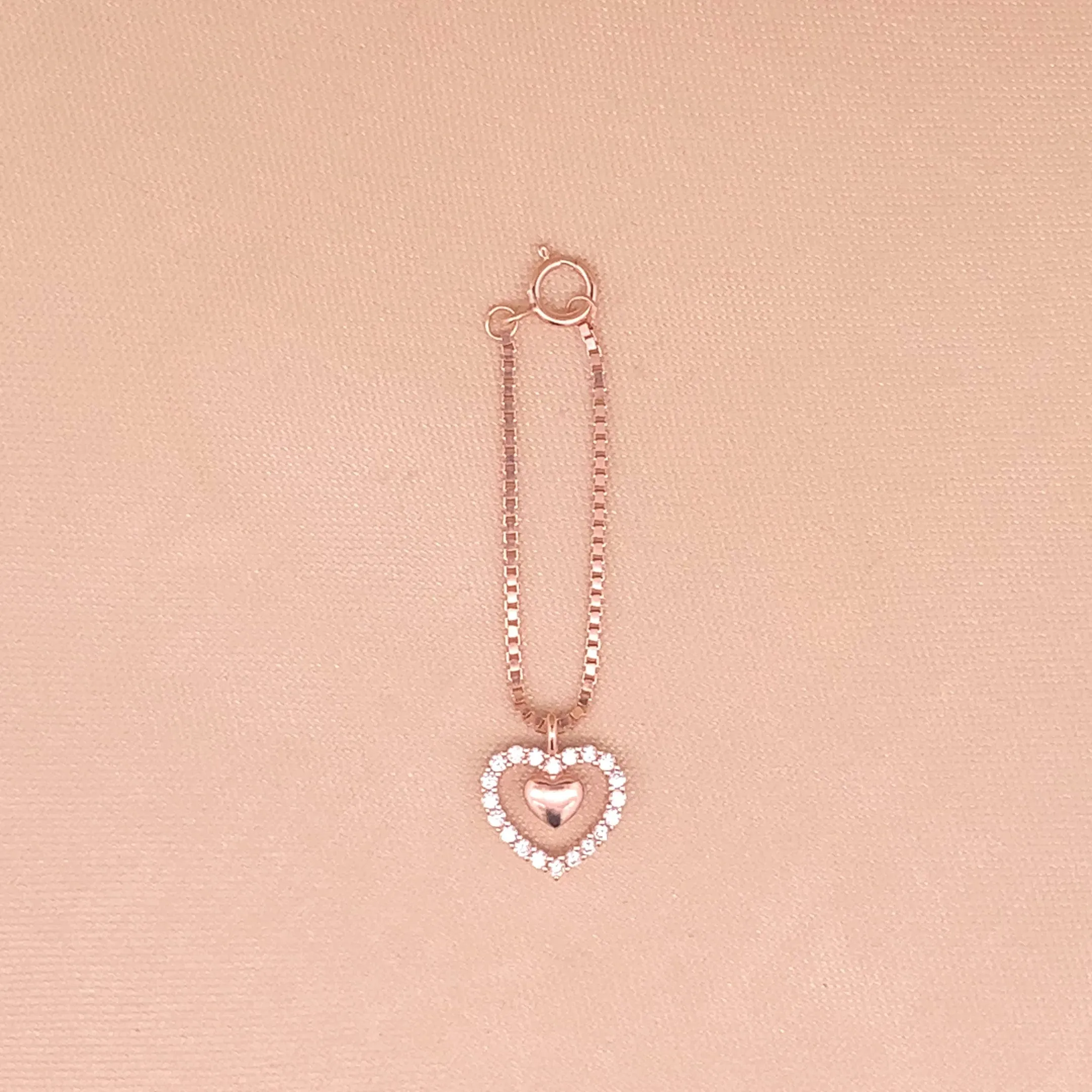 Nested Heart Watch Charm (Pure Silver)