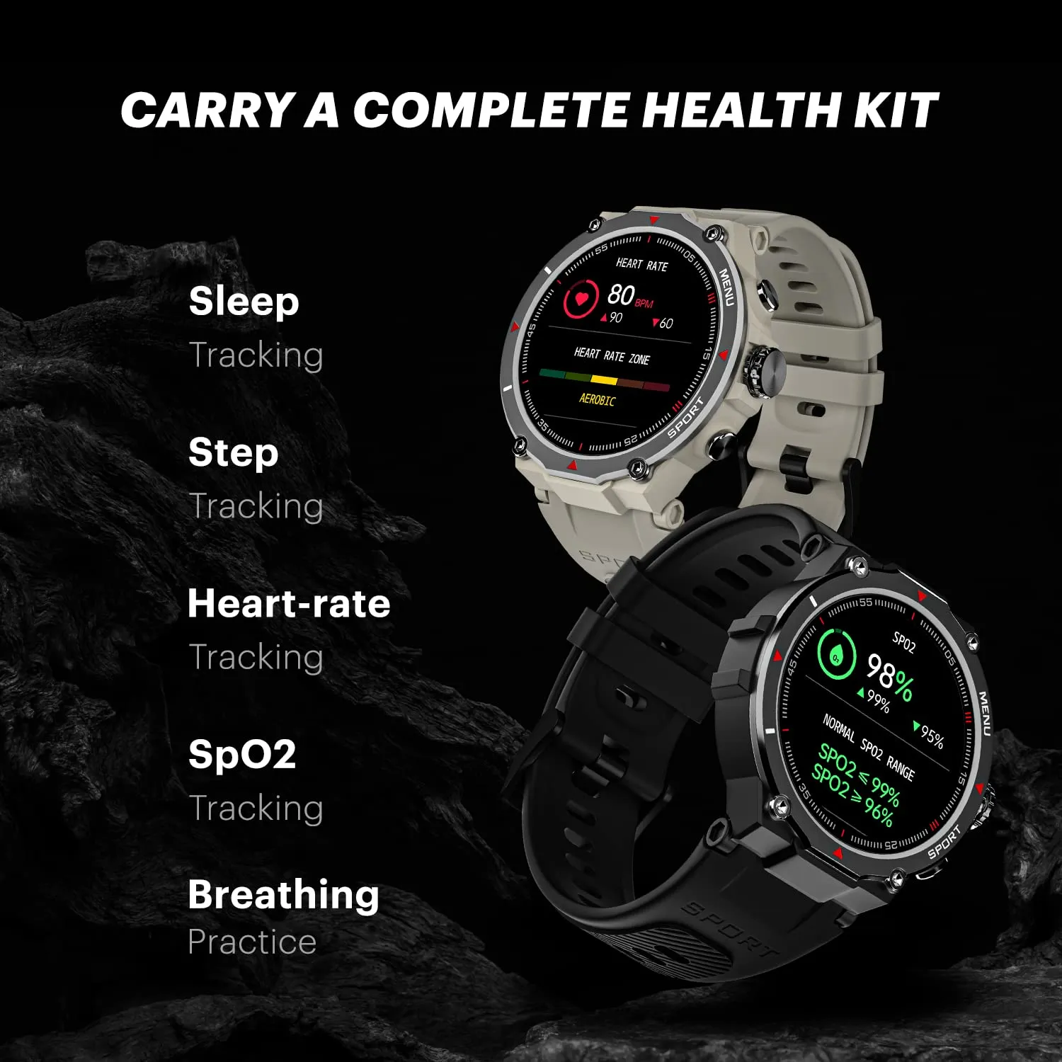 Noise Force Rugged & Sporty 1.32" Bluetooth Calling Smart Watch, 550 NITS, 7 days battery, AI voice assistance, Smart Watch for Men