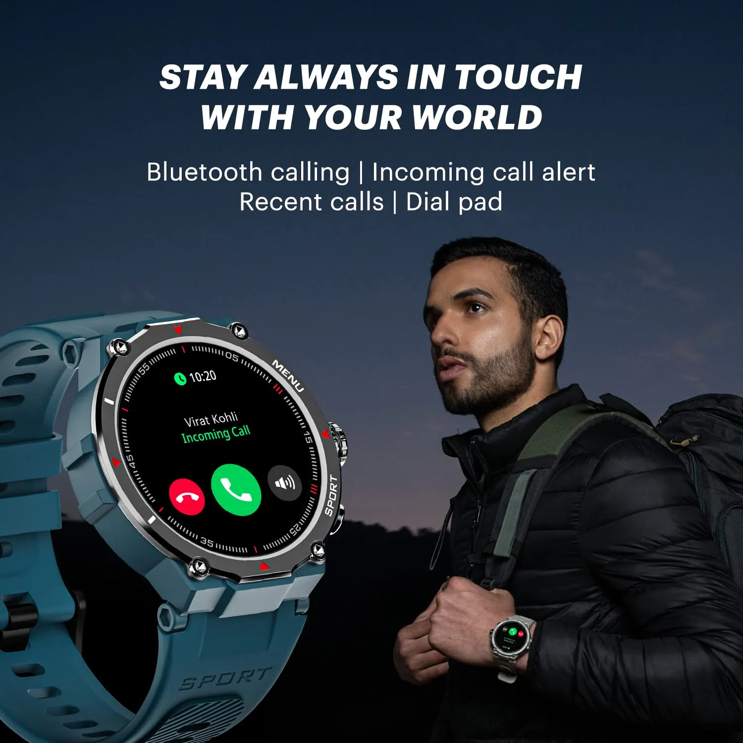 Noise Force Rugged & Sporty 1.32" Bluetooth Calling Smart Watch, 550 NITS, 7 days battery, AI voice assistance, Smart Watch for Men
