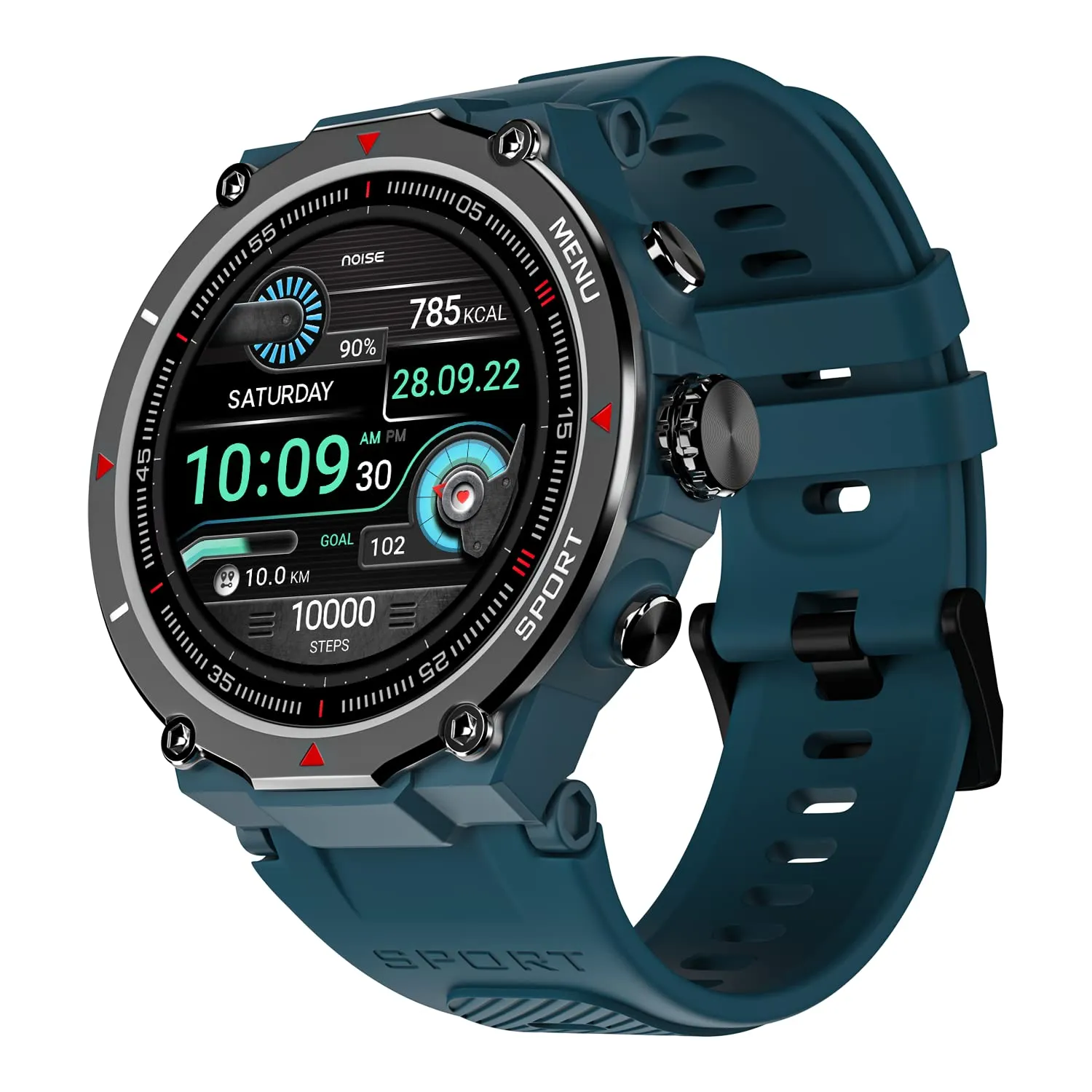 Noise Force Rugged & Sporty 1.32" Bluetooth Calling Smart Watch, 550 NITS, 7 days battery, AI voice assistance, Smart Watch for Men