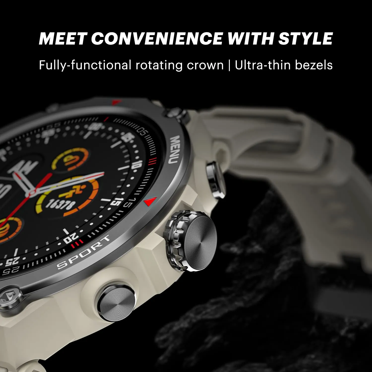 Noise Force Rugged & Sporty 1.32" Bluetooth Calling Smart Watch, 550 NITS, 7 days battery, AI voice assistance, Smart Watch for Men
