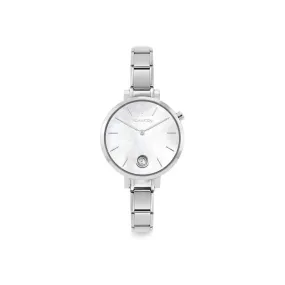 Nomination Composable Paris Watch, Mother Of Pearl Stone, Cubic Zirconia, Stainless Steel