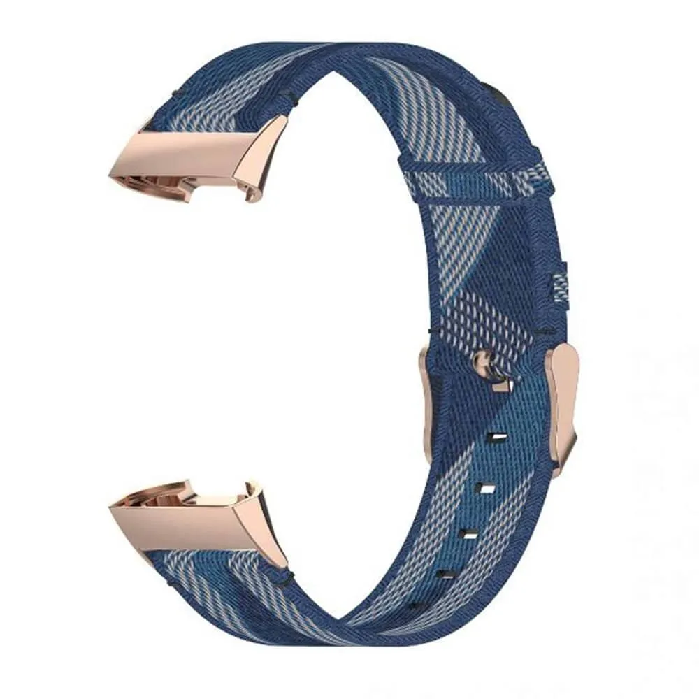 Nylon Band for Fitbit Charge 3/SE/4 - Black stripe