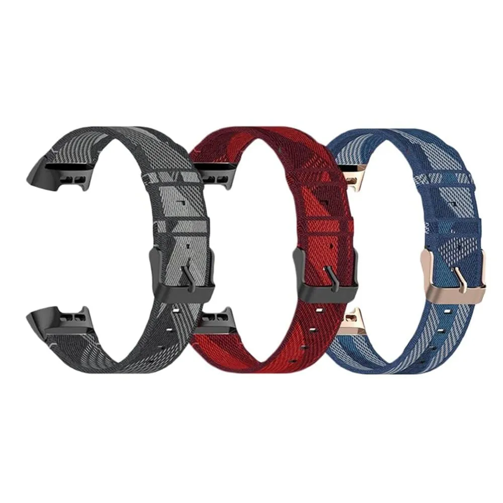Nylon Band for Fitbit Charge 3/SE/4 - Red stripe