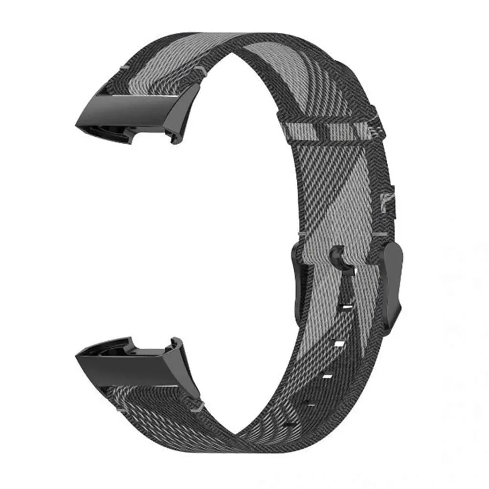 Nylon Band for Fitbit Charge 3/SE/4 - Red stripe