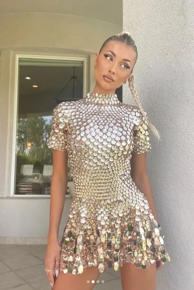 Party Outfit Bodysuit Metallic Mini Dress Party Dress