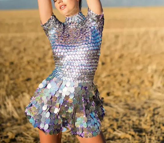 Party Outfit Bodysuit Metallic Mini Dress Party Dress