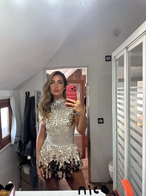 Party Outfit Bodysuit Metallic Mini Dress Party Dress