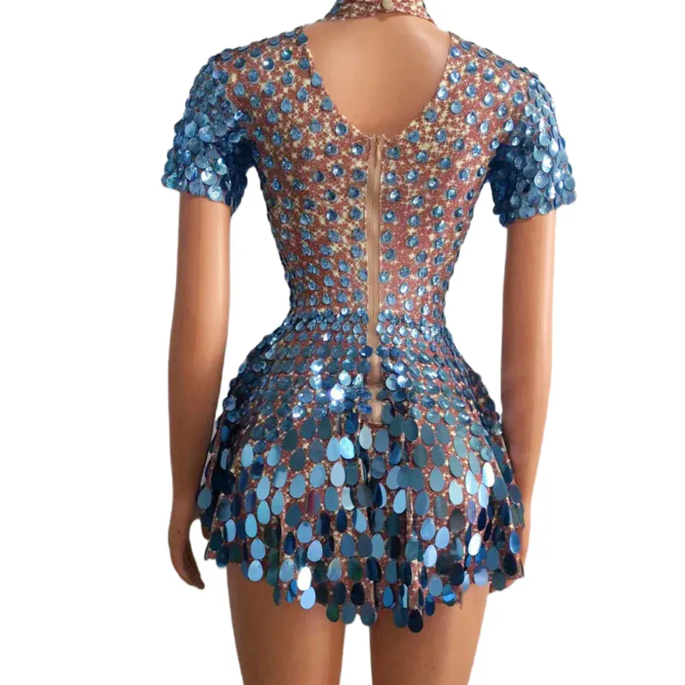 Party Outfit Bodysuit Metallic Mini Dress Party Dress