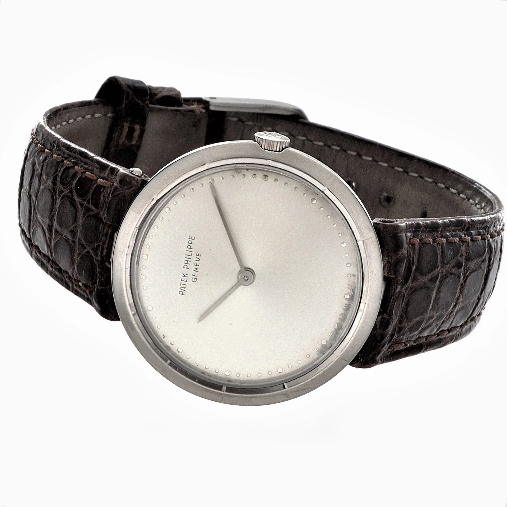 Patek Philippe 3459 Vintage 18K white gold extra thin 32 mm Calatrava;  Circa 1962