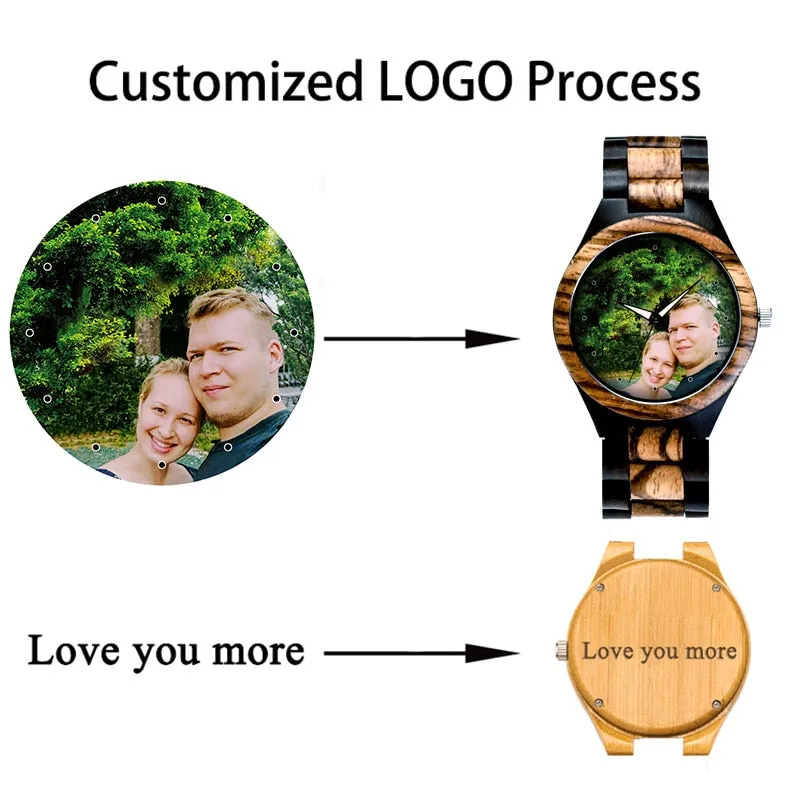 Photo Print Wooden Watch (Valentine Special)