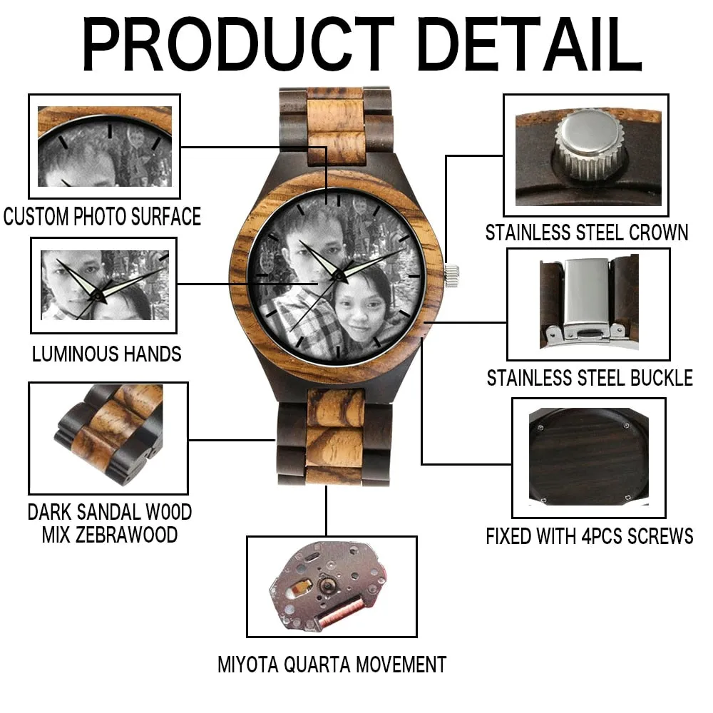 Photo Print Wooden Watch (Valentine Special)