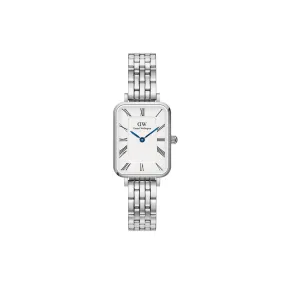 Quadro Roman Numerals 5-Link Silver Watch