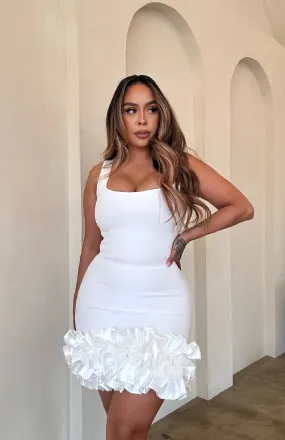 "Callie" Peplum Bandage Dress - White