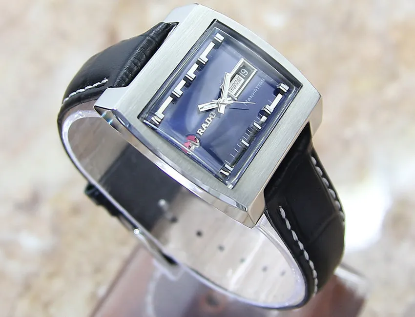 Rado Manhattan 1970 Swiss Vintage Rare SS Auto 38mm Watch