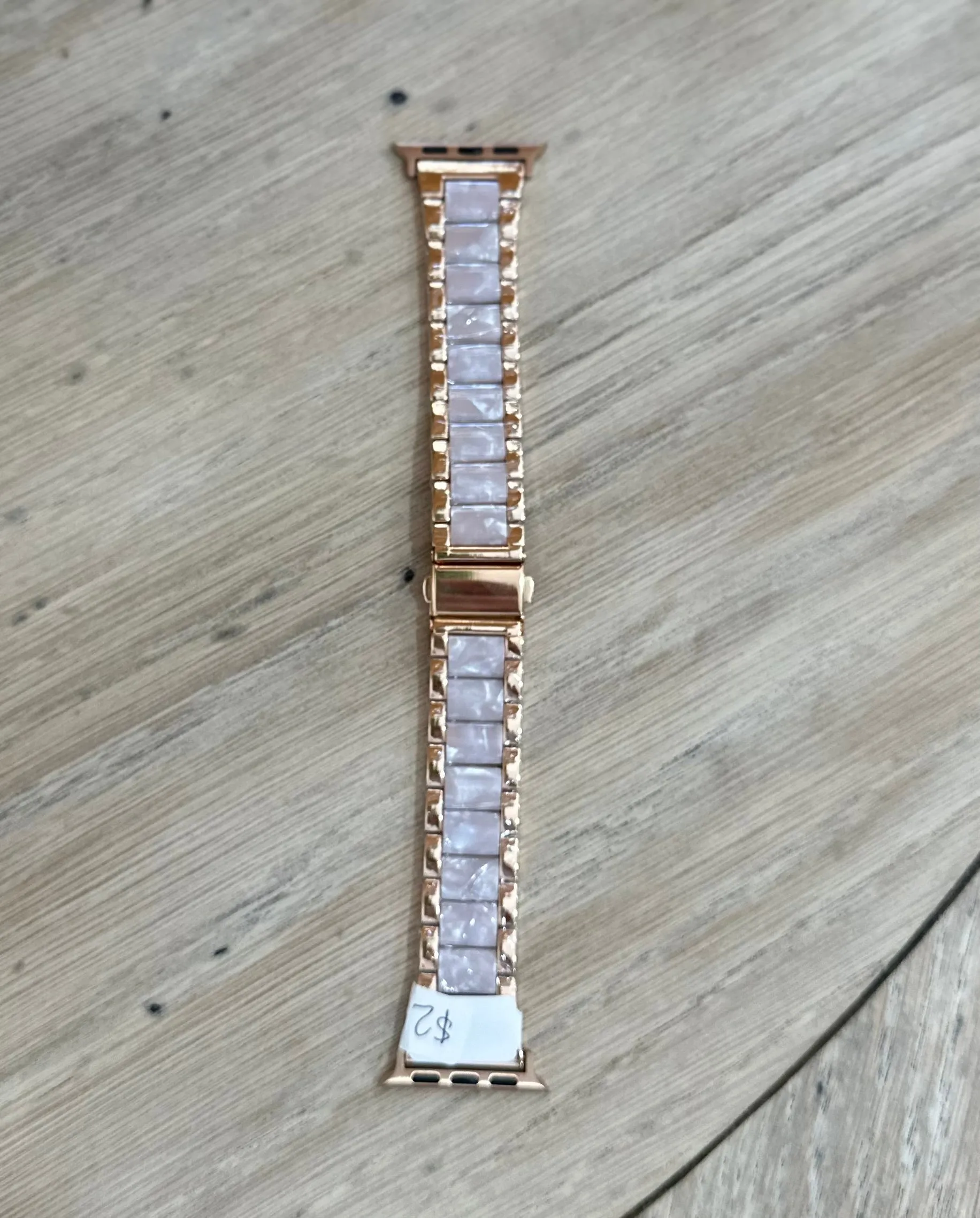 Rose Gold & White Jade Watch Band