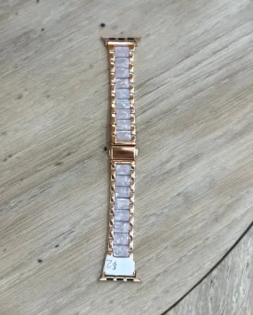 Rose Gold & White Jade Watch Band