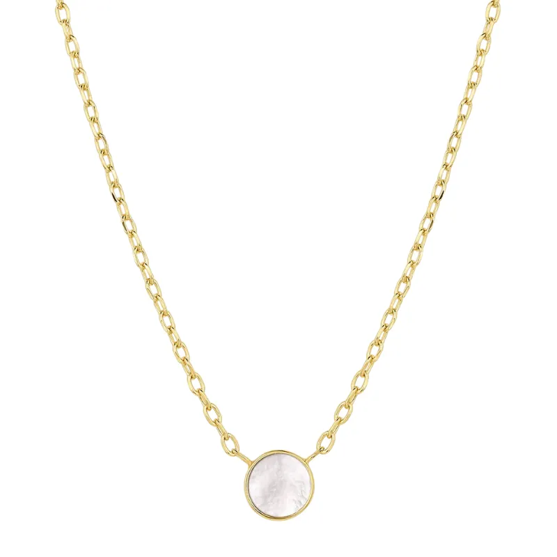 Rose Marble Coin Necklace