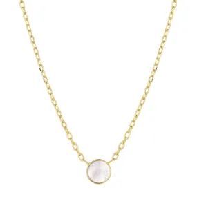 Rose Marble Coin Necklace