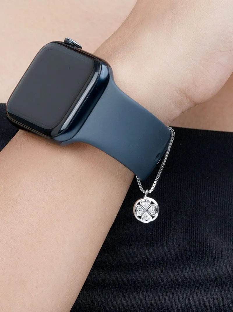 Round Clover Watch Charm (Pure Silver)