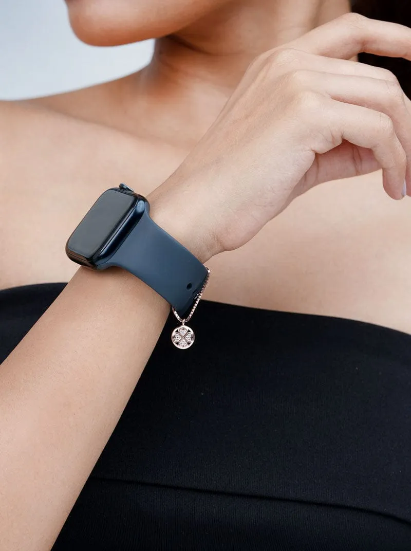 Round Clover Watch Charm (Pure Silver)