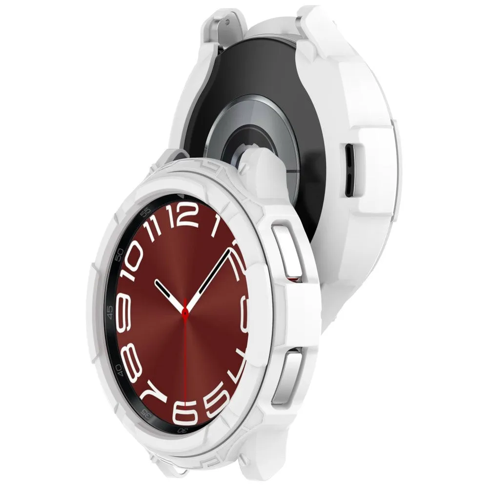 Samsung Galaxy Watch 6 Classic (43mm) rubber bumper case with bezel ring - white