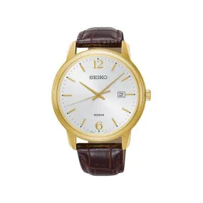 Seiko Men's Brown Leather Watch SUR266P