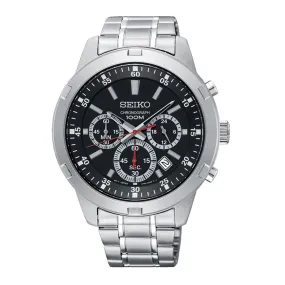 Seiko Men's Silver Stainless Steel Chronograph Watch SKS605P