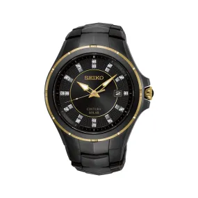 Seiko - SNE506P-9 Mens Black & Gold Diamond Set Coutura Solar Sports Watch