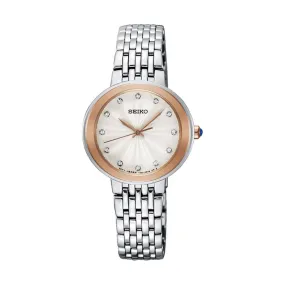 Seiko Women's 2 Tone Swarovski Crystal Watch SRZ502P