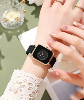 Shein Minimalist Square Pointer Quartz Watch  