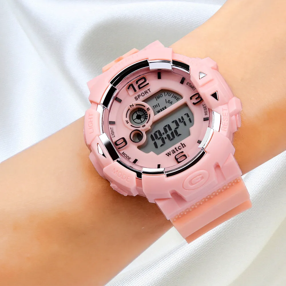 Sidiou Group Dropshipping Fashion Women's Simple Sports Waterproof Luminous Electronic Digital Watch Multifunction Student Alarm Wristwatch