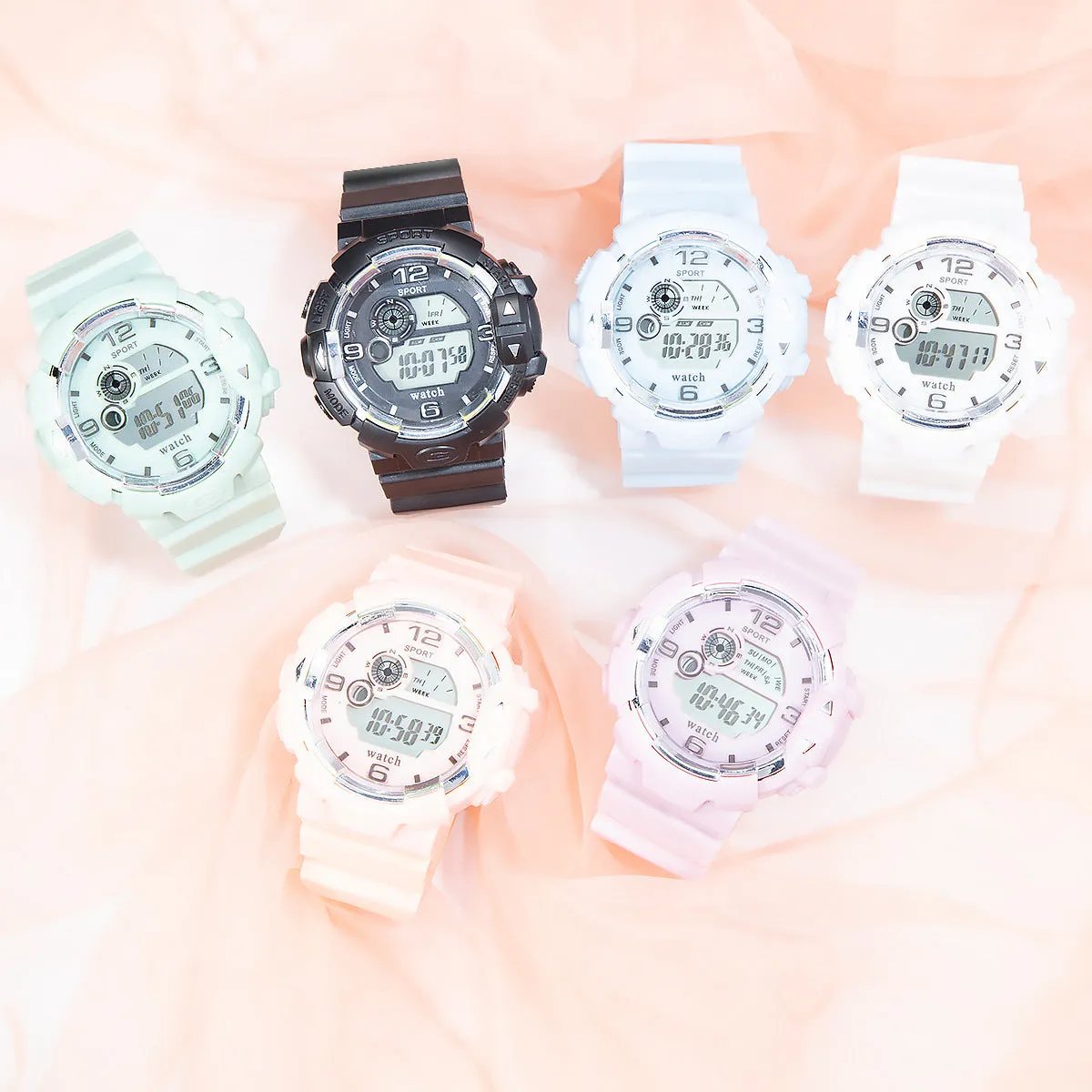 Sidiou Group Dropshipping Fashion Women's Simple Sports Waterproof Luminous Electronic Digital Watch Multifunction Student Alarm Wristwatch