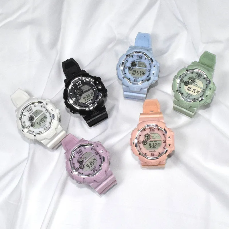 Sidiou Group Dropshipping Fashion Women's Simple Sports Waterproof Luminous Electronic Digital Watch Multifunction Student Alarm Wristwatch