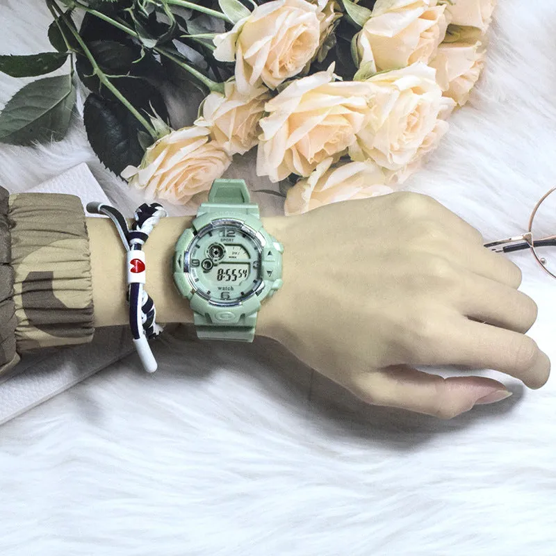 Sidiou Group Dropshipping Fashion Women's Simple Sports Waterproof Luminous Electronic Digital Watch Multifunction Student Alarm Wristwatch